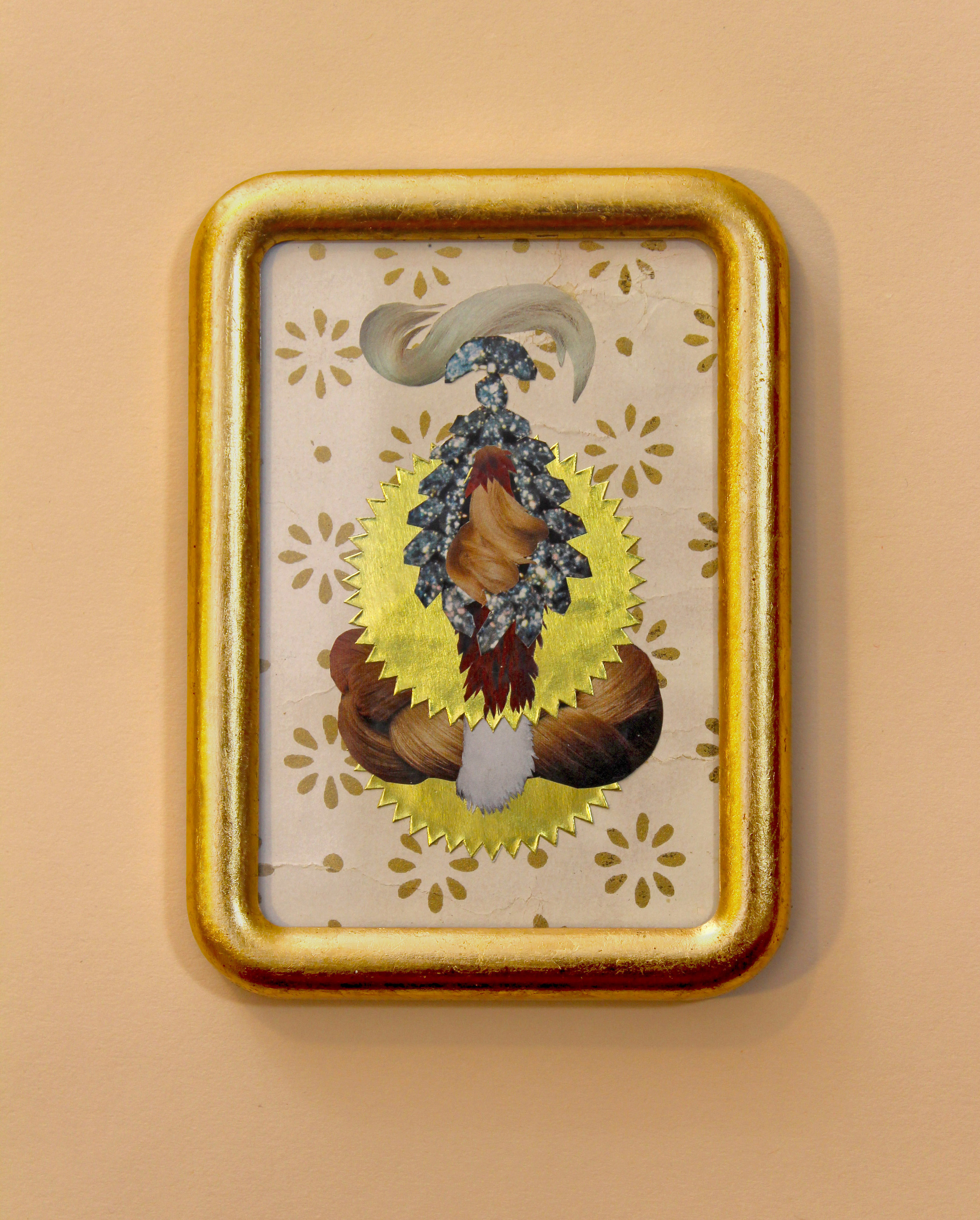 Icon #14 Clippings from Harper's Bazaar and Vogue Magazines on Used Cake Tray, Sticker 8"x3" 2015