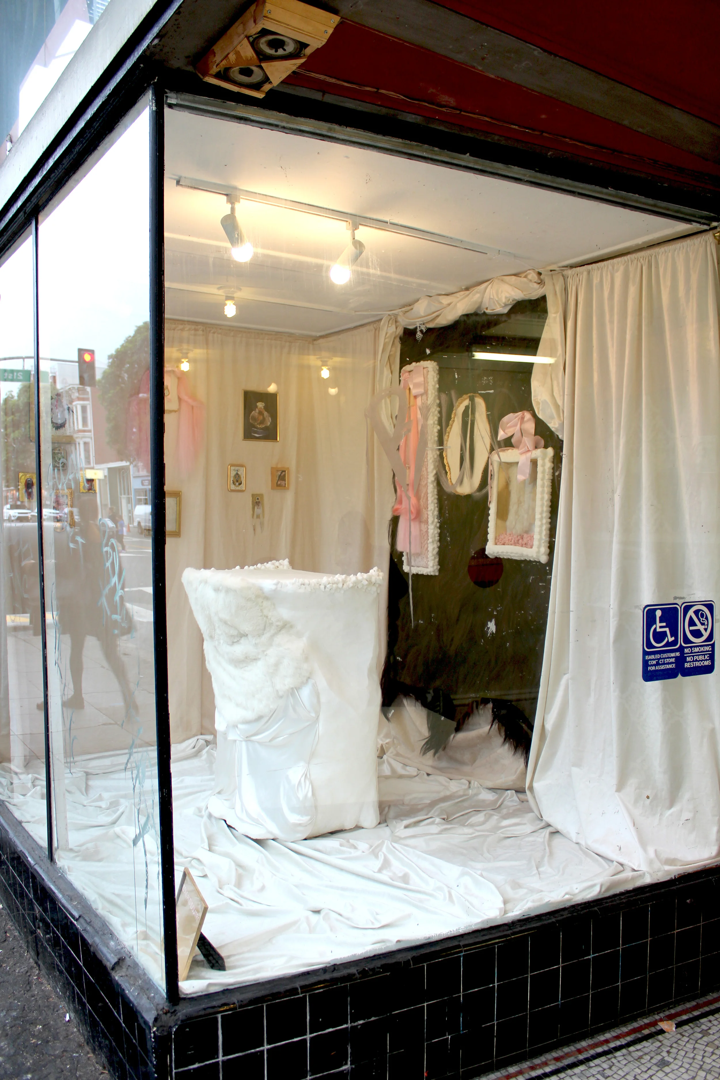 Side view of Artist Television Access exhibition. 
