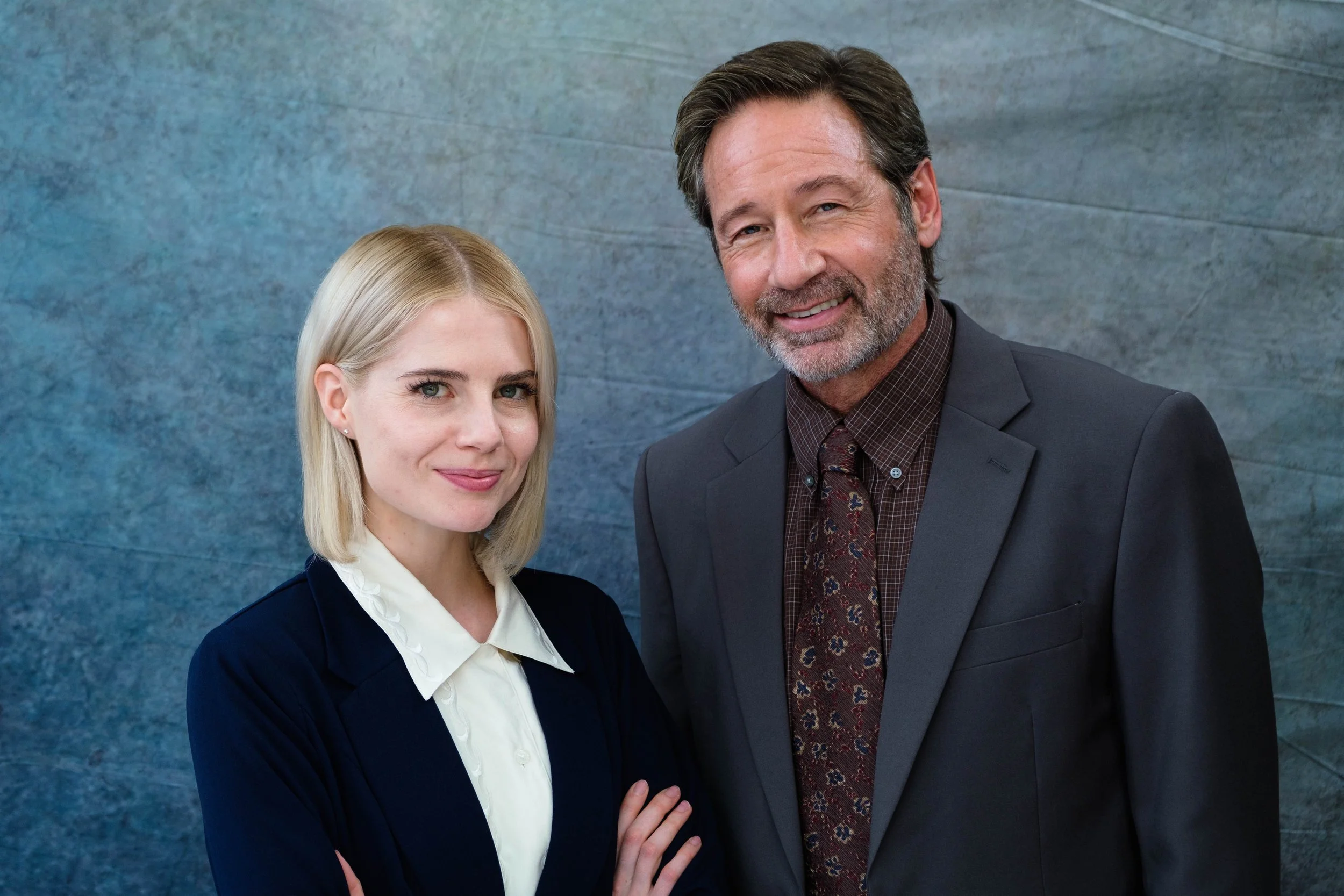 Lucy Boynton and David Duchovny