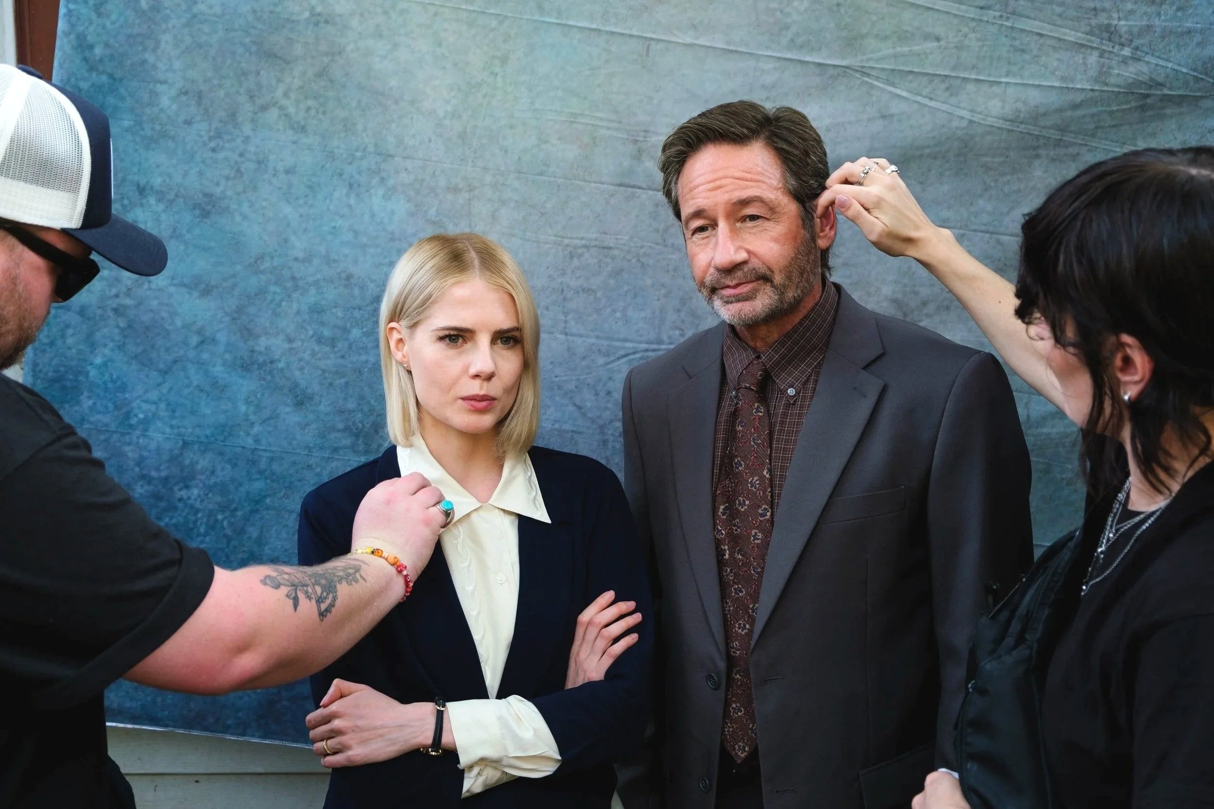 David Duchovny and Lucy Boynton
