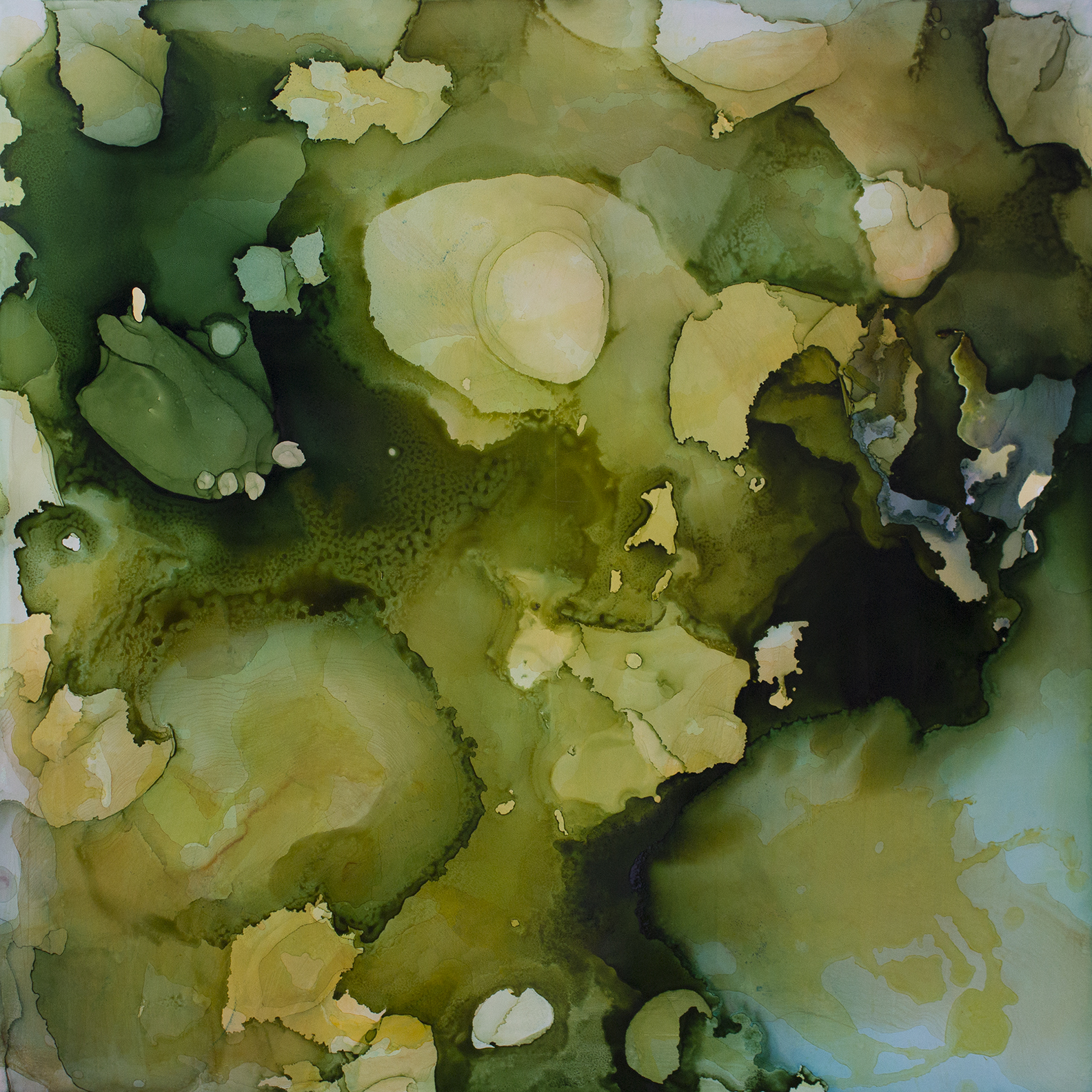 Resting Limbs by Andrea Pramuk, mixed media on Claybord, 36x36, 2014
