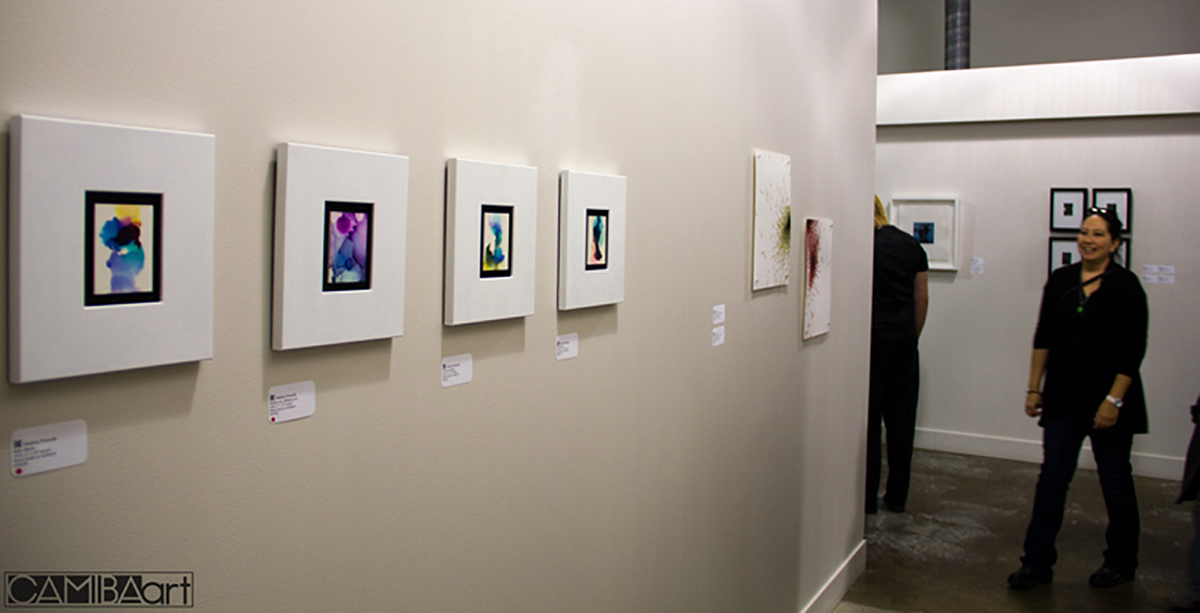 Camiba Art , Austin, TX, Flow , 2/1/15 – 4/5/15 with artists Paul Booker , Nicola Parente and Misha Penton . Photo by David Bailie, opening night.