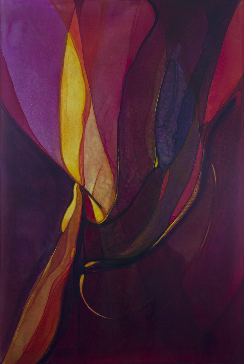 Slow Burn , mixed media on Gessobord, 36x24", 2017