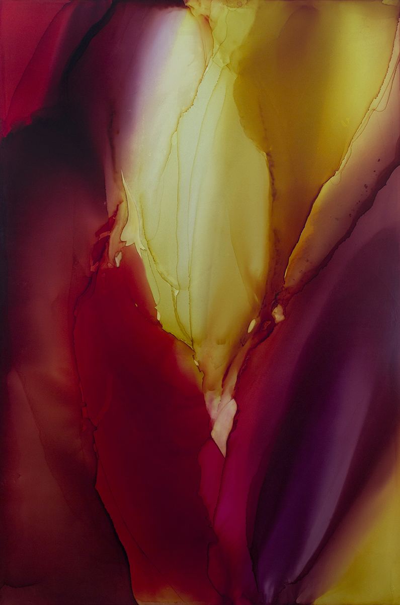 Flare , mixed media on Claybord, 36x24", 2017