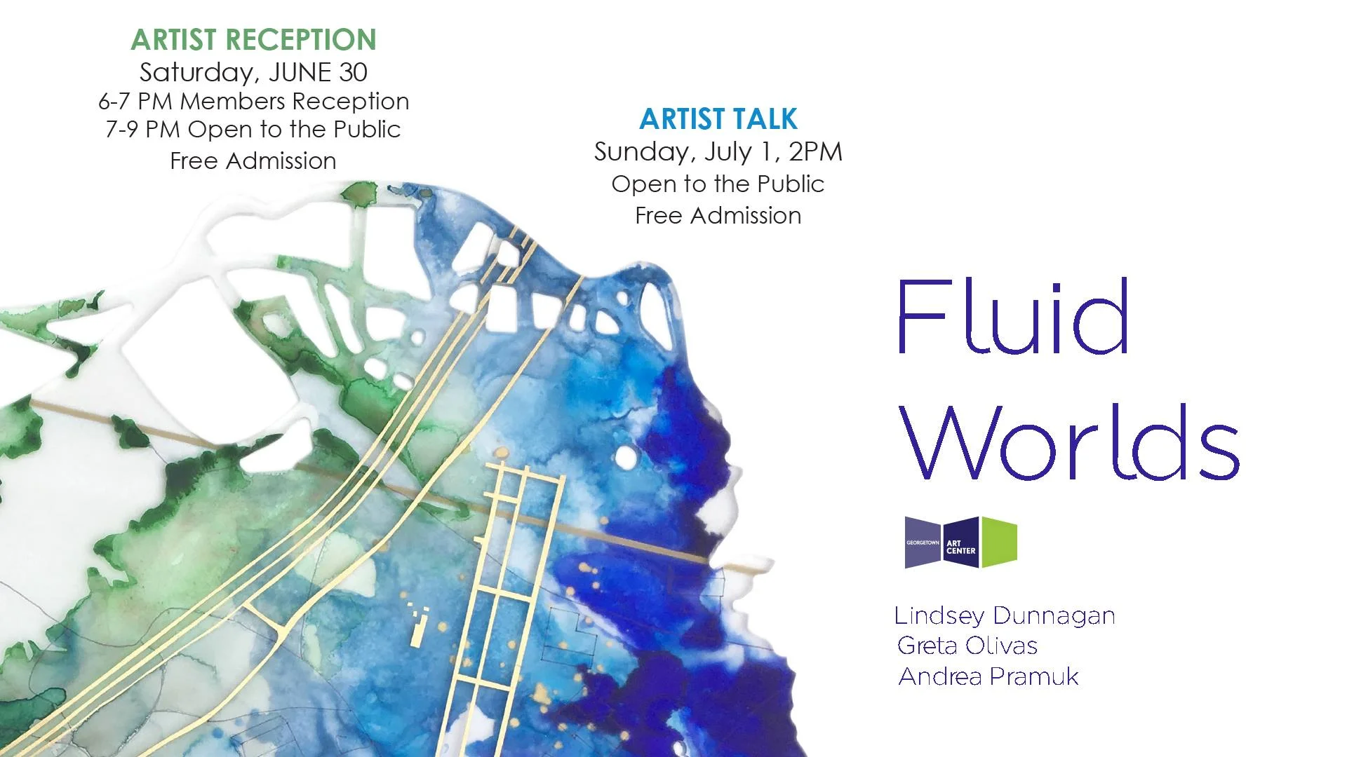 Fluid Worlds at the Georgetown Art Center: June 30 - August 5, 2018