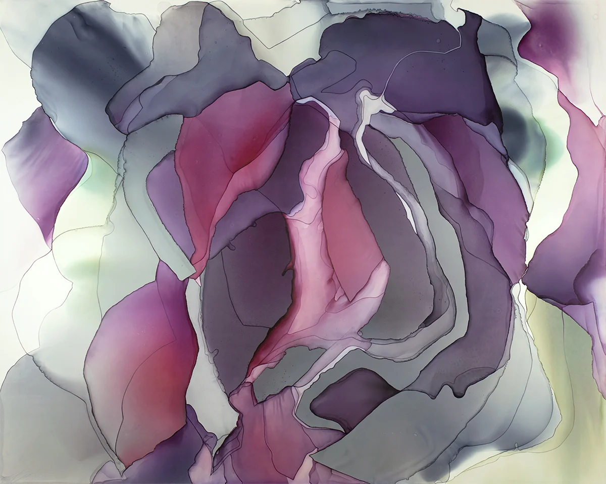 Lovers Garden, i nk on Claybord, 48"x60", 2019. Now available at Laura Rathe Fine Art in Houston, TX.