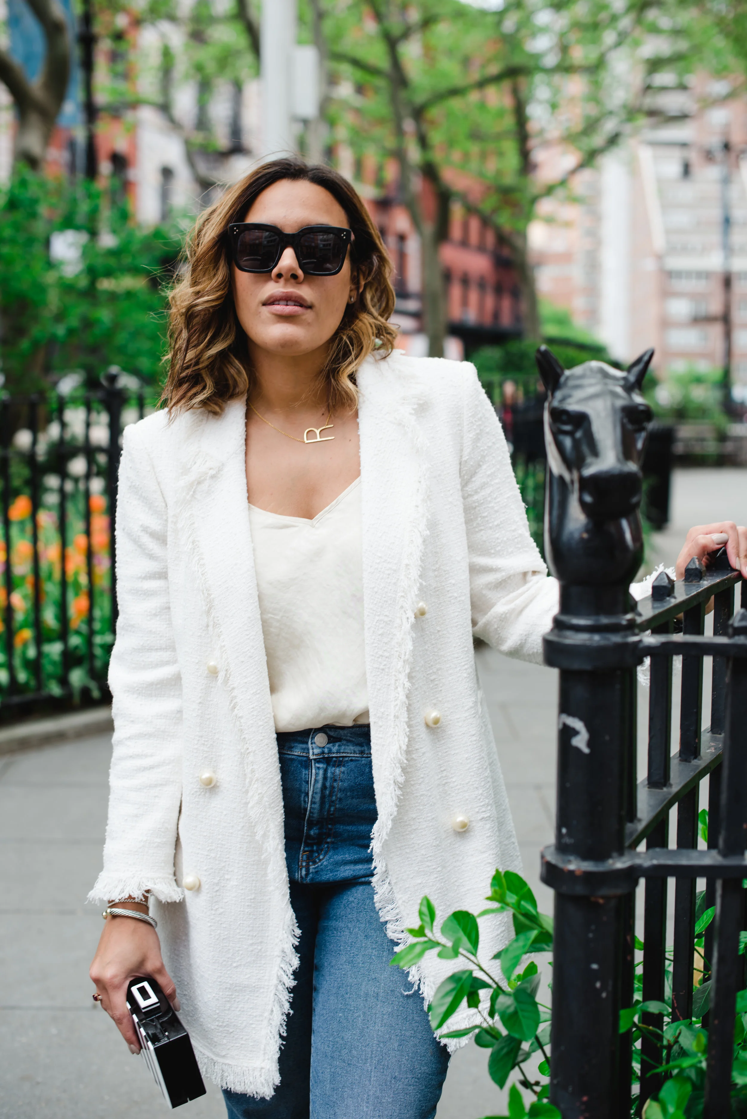 zara frayed tweed jacket