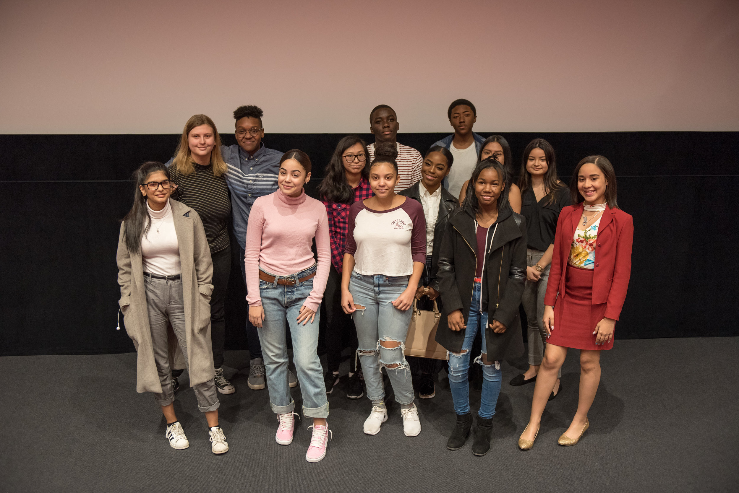  New York City high school students, following, readings of their creative writings, December 2, 2017, Lenfest Center for the Arts.  