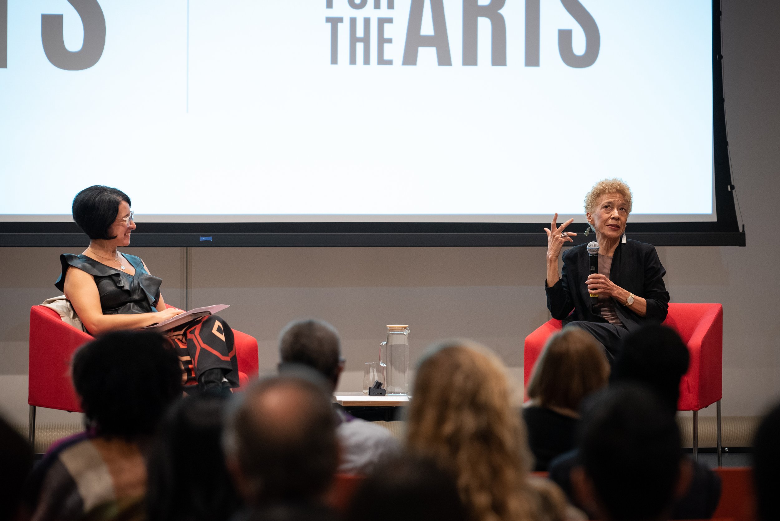  Margo Jefferson and Deborah Paredez discuss Jefferson’s memoir,  Constructing a Nervous System.  September 28, 2022. Lenfest Center for the Arts. Photo by Joel Jares.  