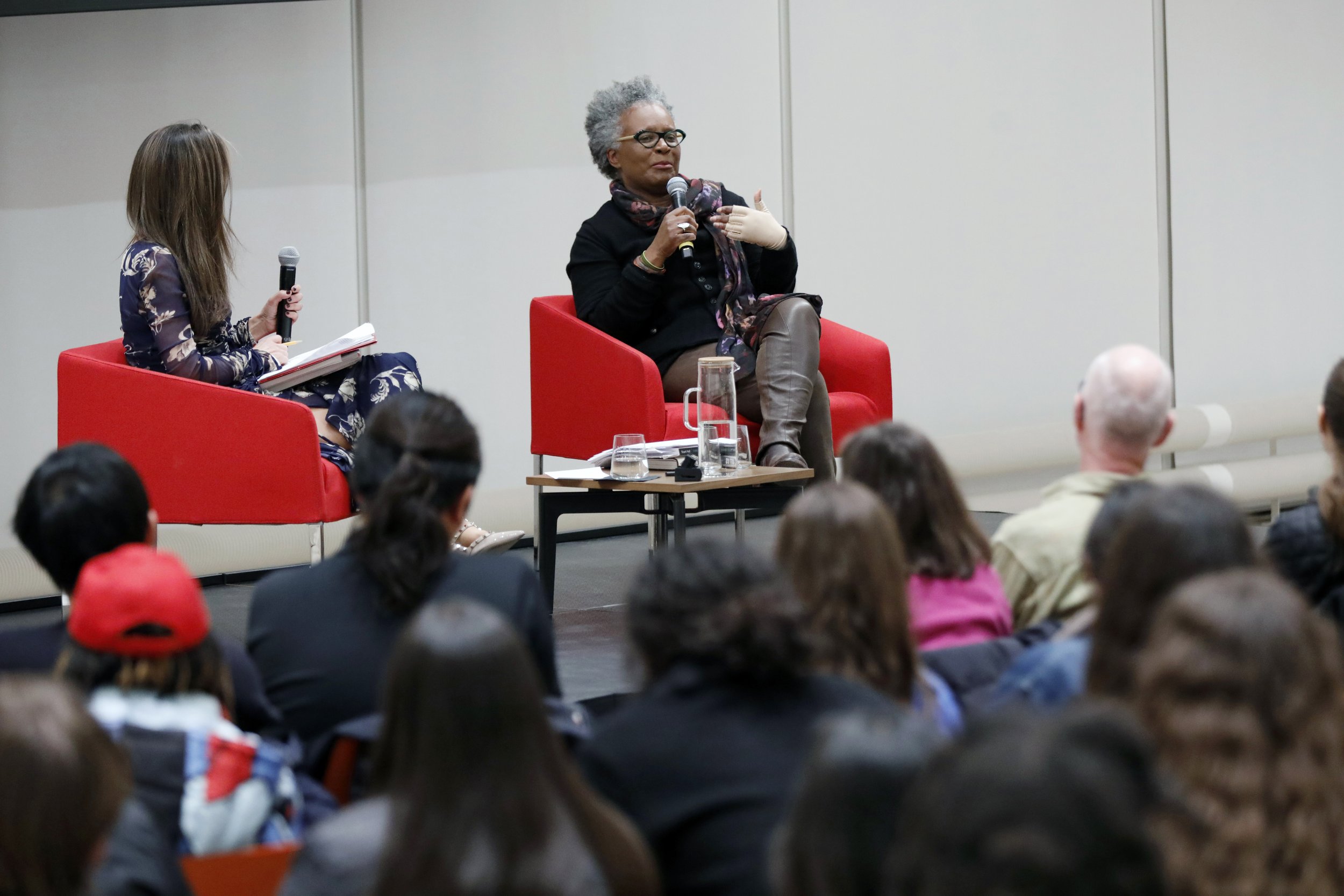  Sarah Cole and Claudia Rankine. February 29, 2024. Photo by Michael DiVito.  
