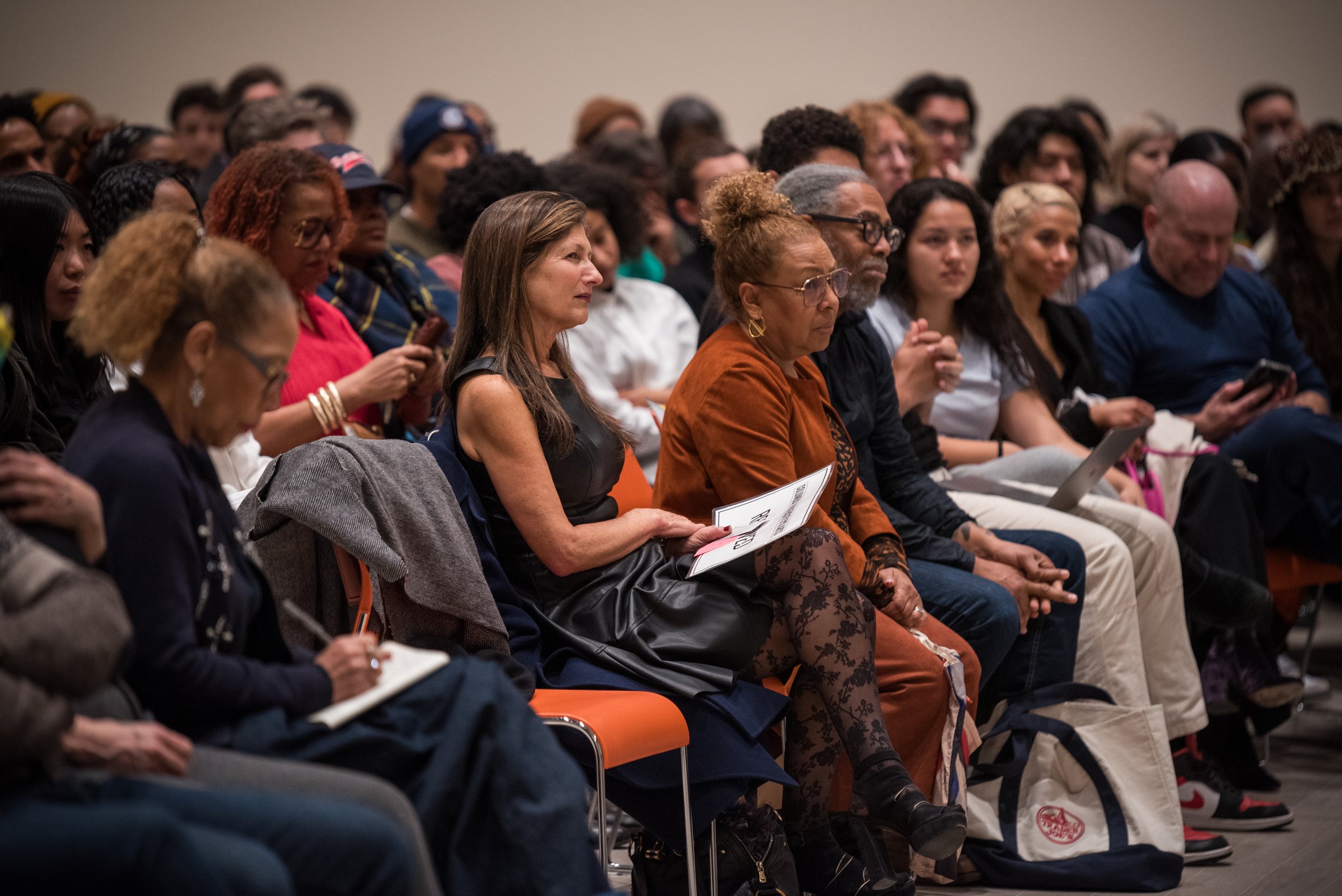  An audience awaits the Shawn “Jay-Z” Carter Lecture by Arthur Jafa. February 8, 2024. Photo by Joel Jares. 