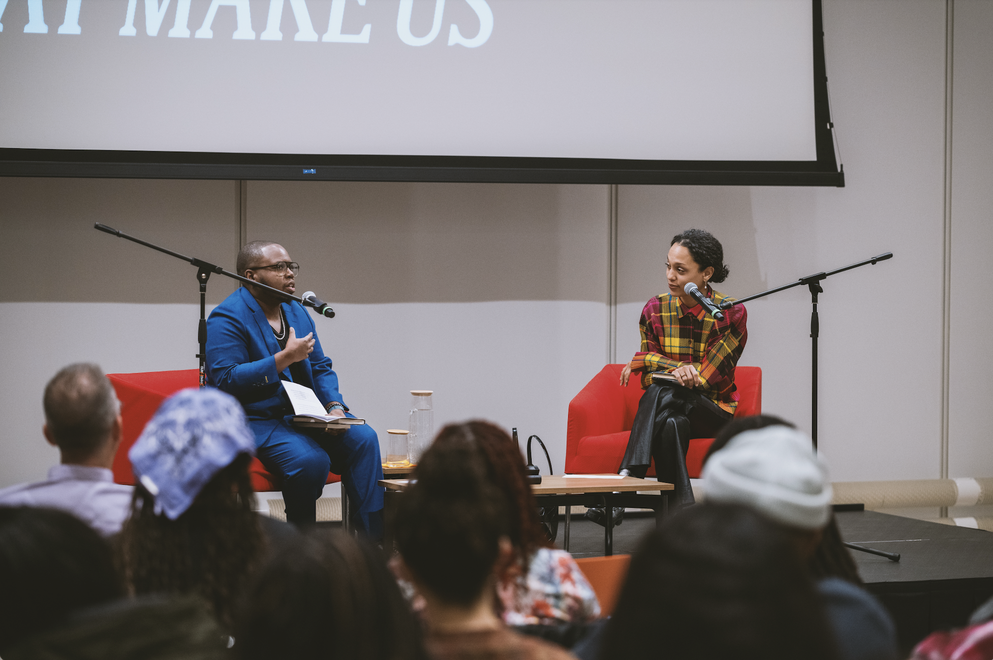  C. Riley Snorton and Legacy Russell discuss  Black Meme: A History of the Images that Make Us . February 13, 2025. Photo by Joel Jares. 