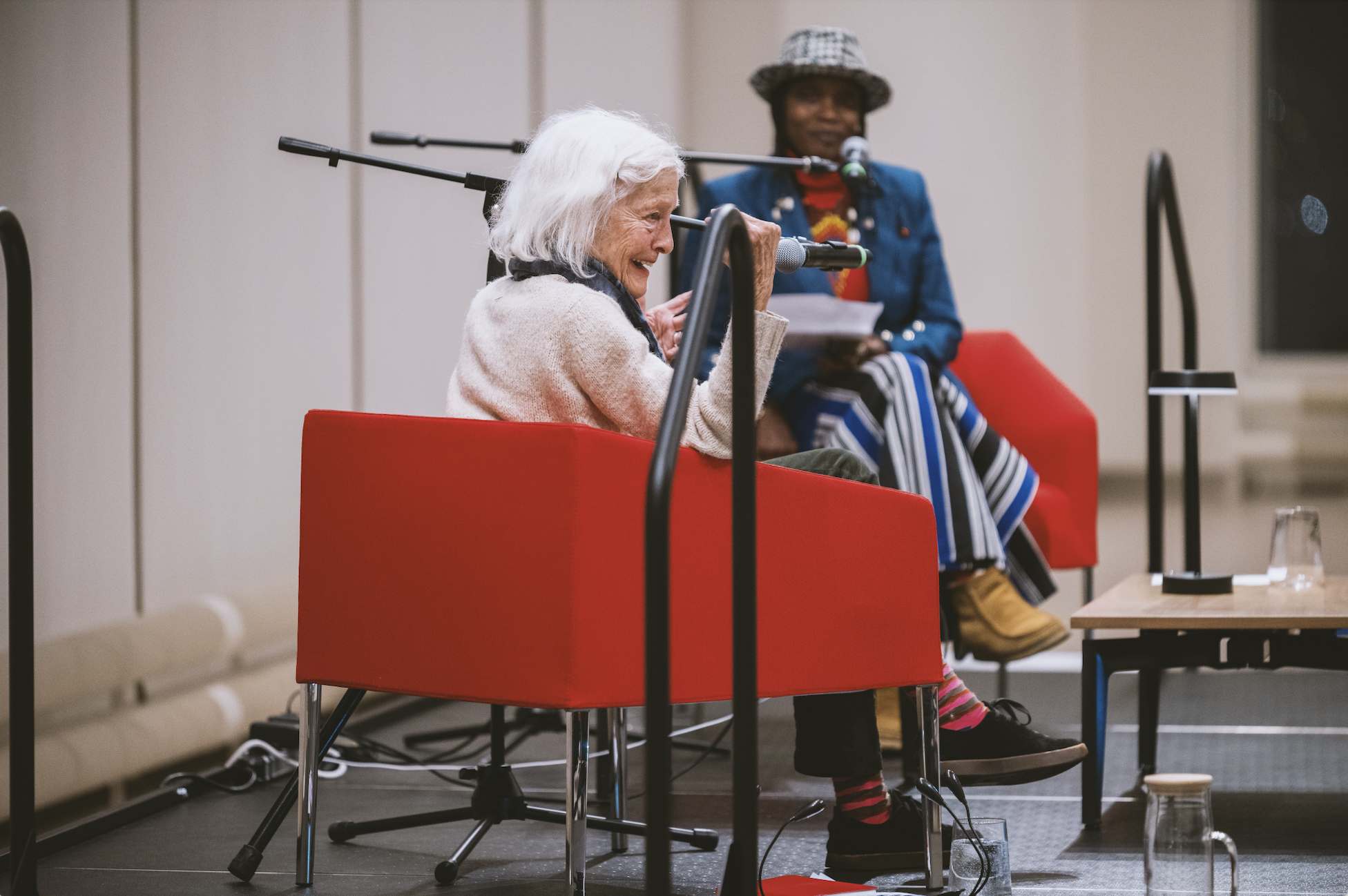  Joan Jonas and Adama Delphine Fawundu. February 6, 2025. Photo by Joel Jares. 