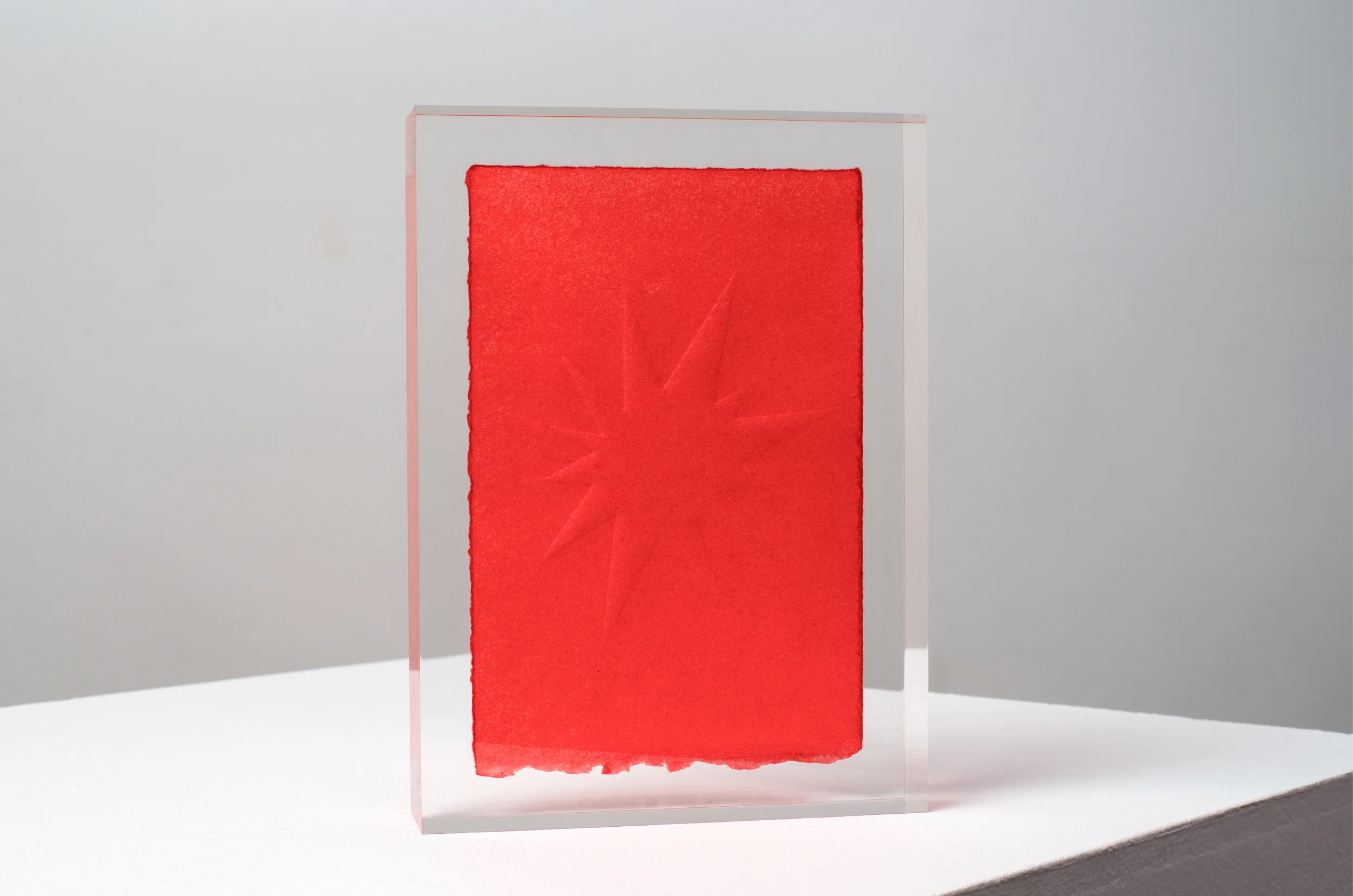   Poured Study No. 3  Embossed paper in poured acrylic 