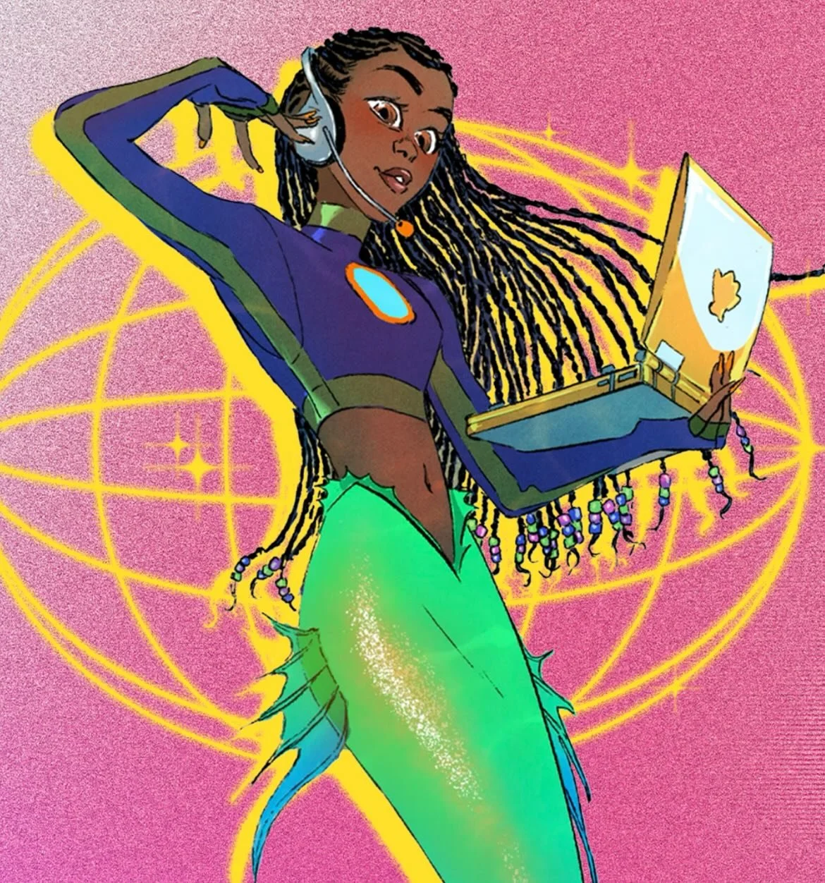 Meet the expert aquatic tech genius, Secret Agent Naledi! #mermaid #mermaidcore #characterconceptart