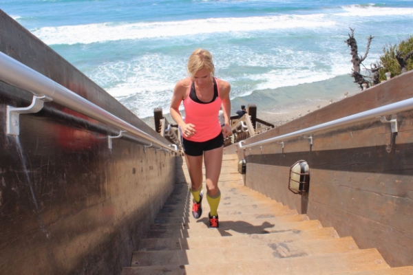 My friend Kate at Grandview Stairs, via her blog SoCalRunnerGal.com