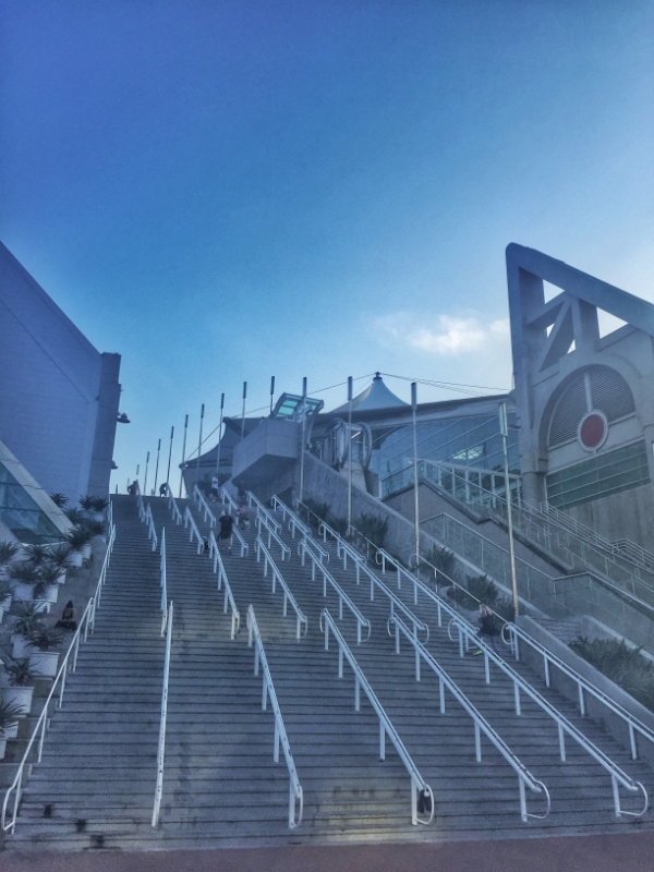City-facing stairs