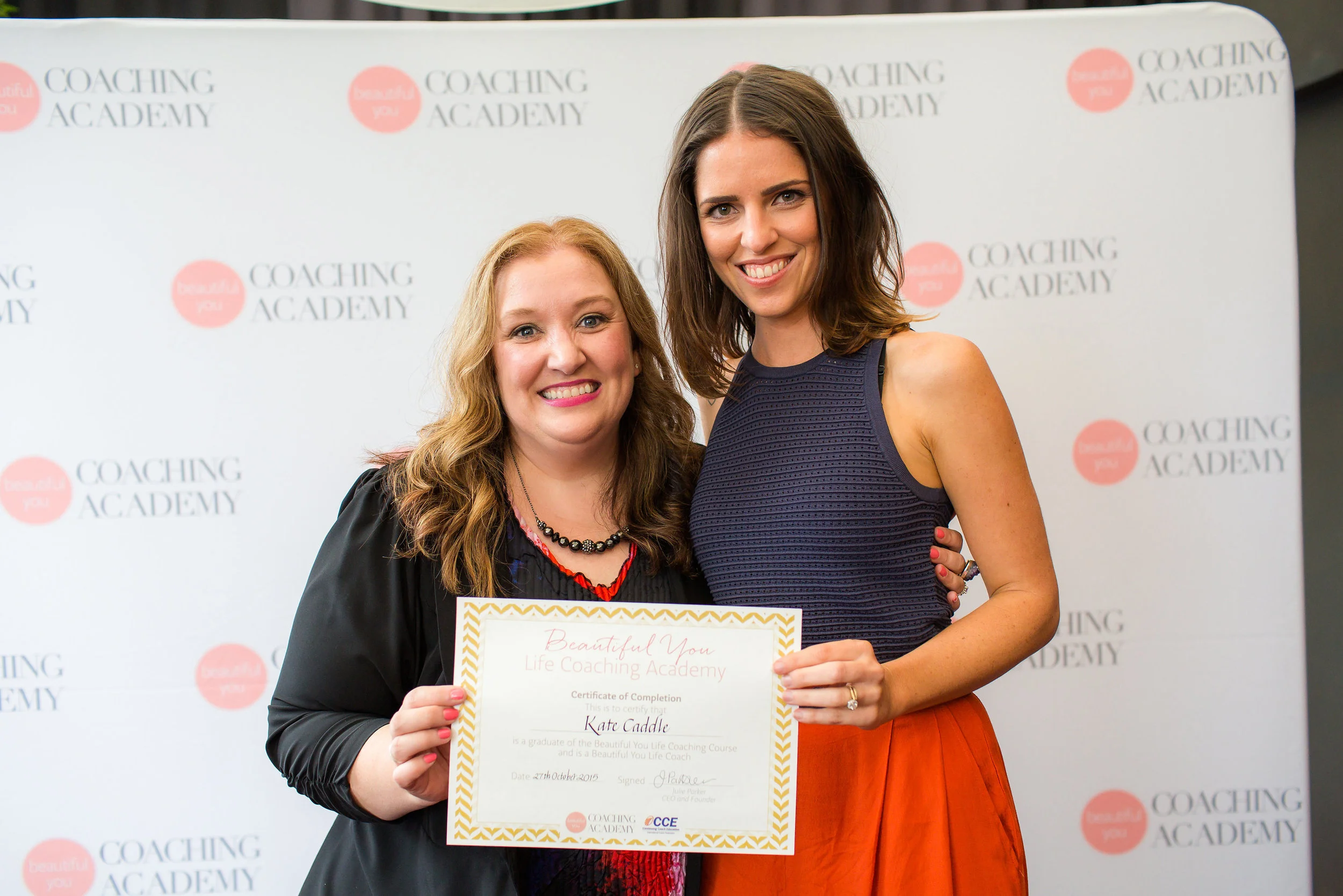 ACCEPTING MY QUALIFICATION FROM CEO & FOUNDER OF BEAUTIFUL YOU COACHING ACADEMY, JULIE PARKER, NOVEMBER 2015.