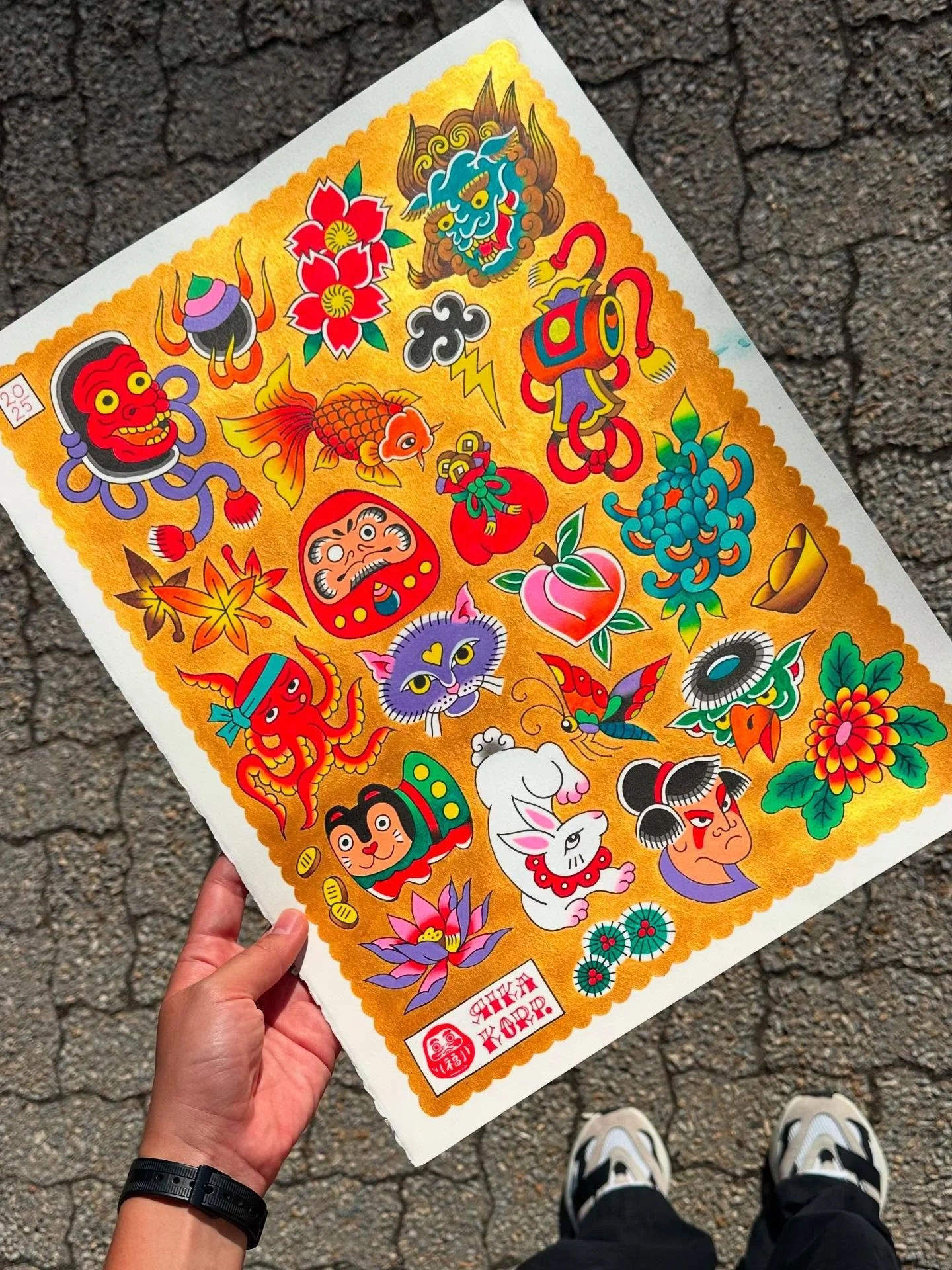 Painted flash by @rikakorp all ready to be tattooed 🌞🐙 more flash by our artists available in the shop, come visit us and choose your next tattoo 💥