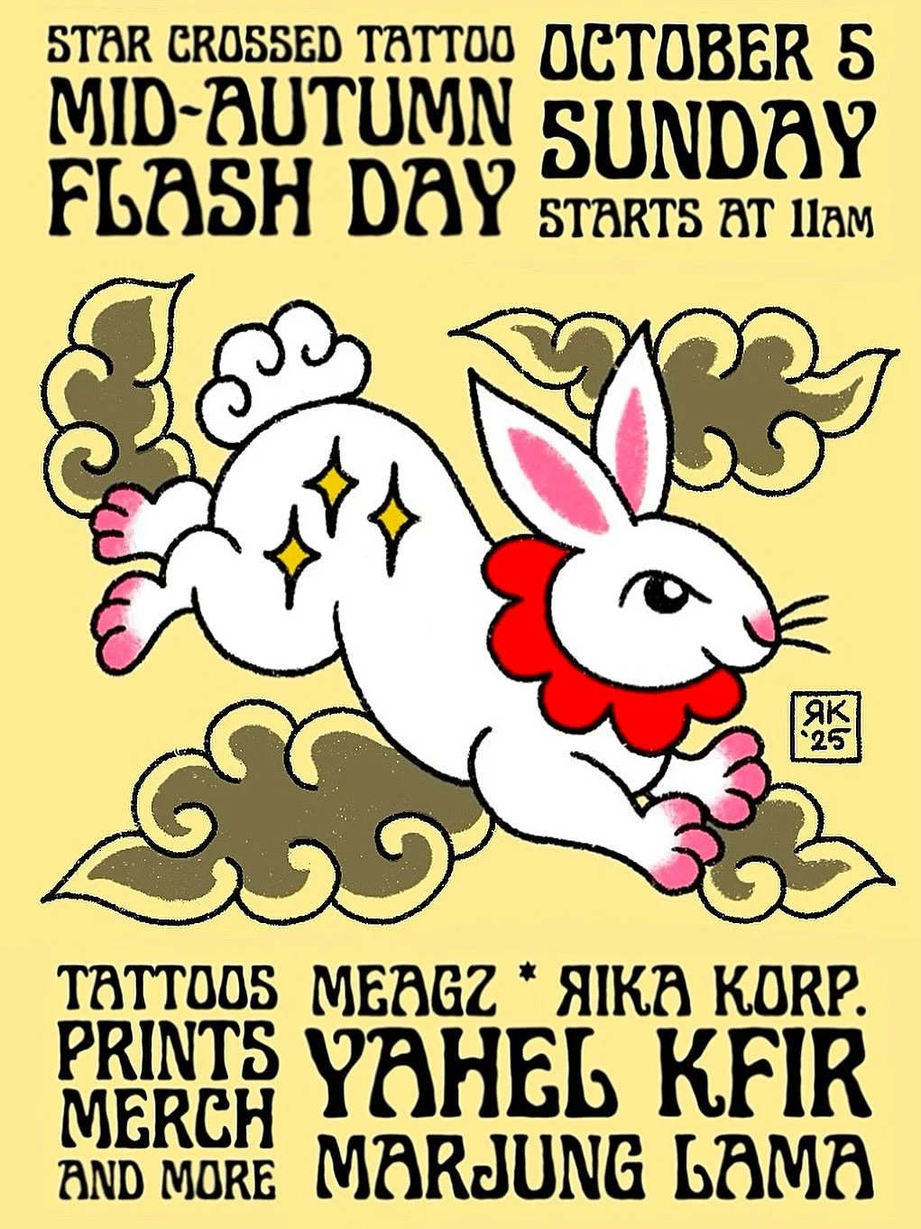 Mid-Autumn Flash Day! 🌕🐇 We are taking walk ups all day at the shop on the 5th of October from 11am. All tattoos at discounted prices. We&rsquo;ll have plenty of flash out to choose from, but ask us for anything anyway and we&rsquo;ll give you a go