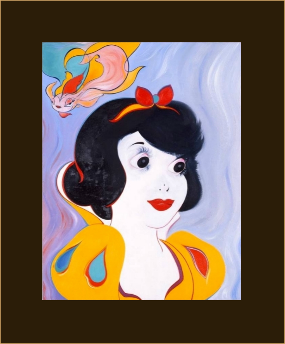 . Snow White (Swimmingly) . 1988. Oil On Plaster Upon Birch. 11.25 x 8.75".