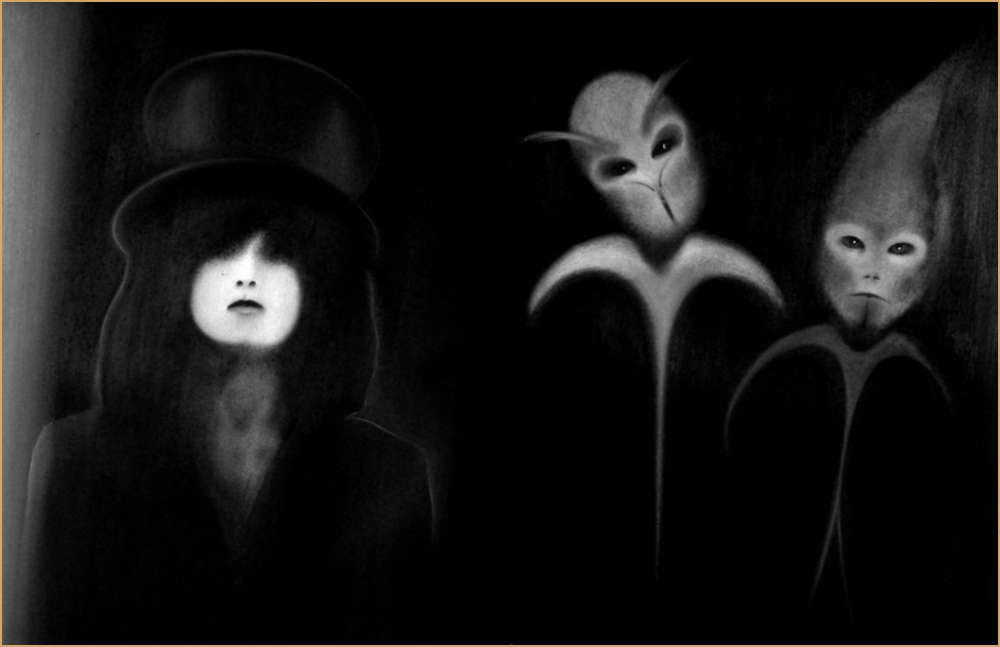 . Marc Bolan, Friends . 1984. Conte On D'Arches Paper. 35 x 50".