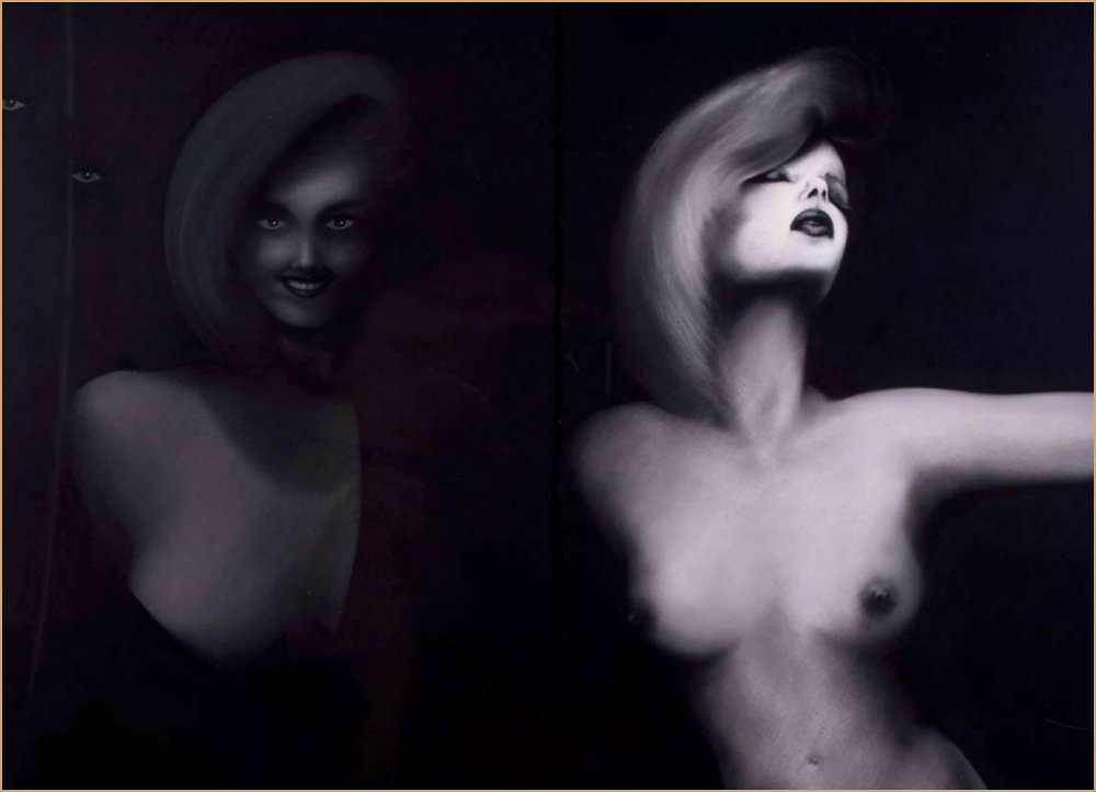 . Schizophrenia . 1984. Conte On D'Arches Paper. 35 x 50".