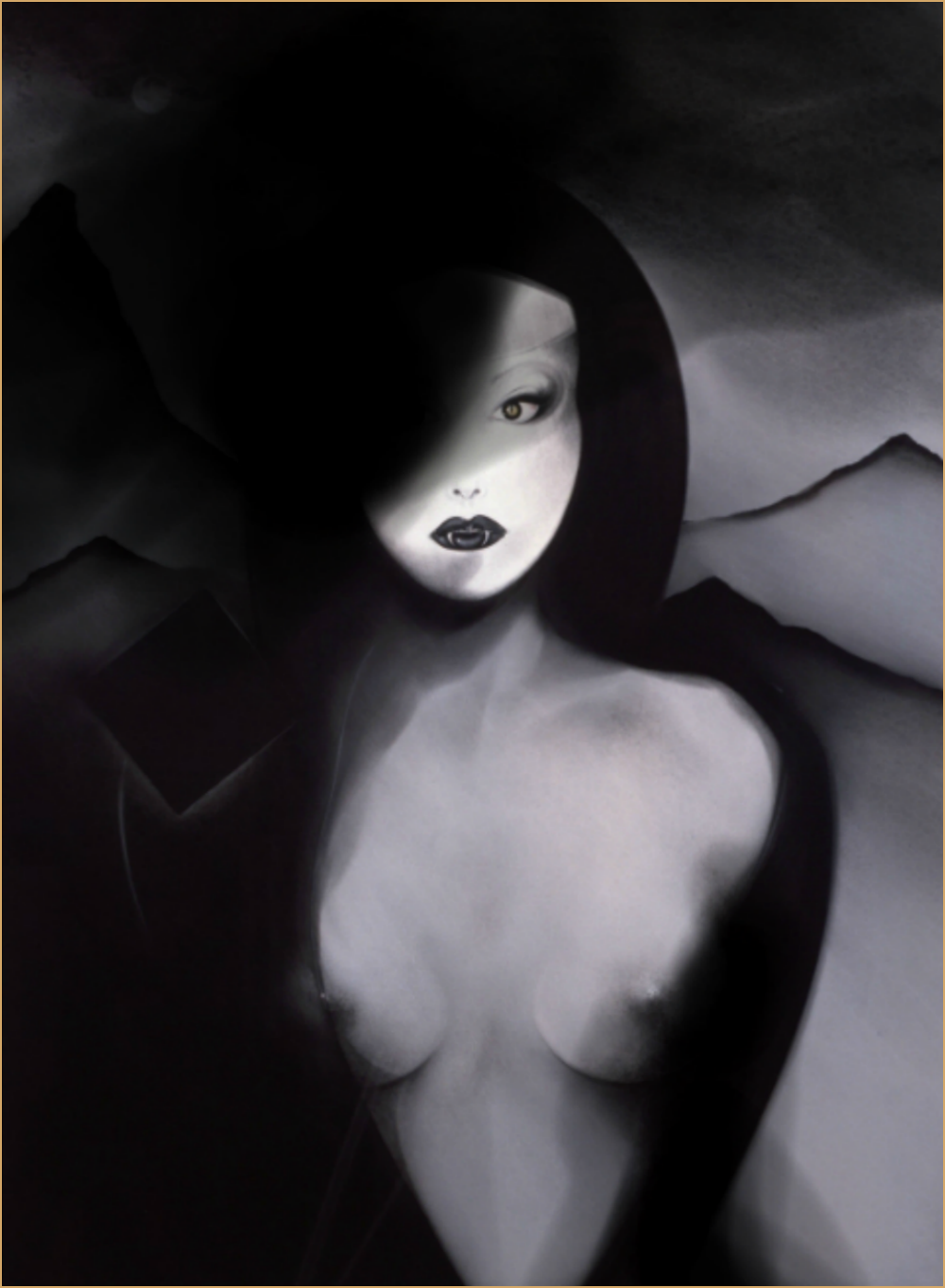 . The Nun . 1985. Conte On D’Arches Paper. 30 X 22.5”.