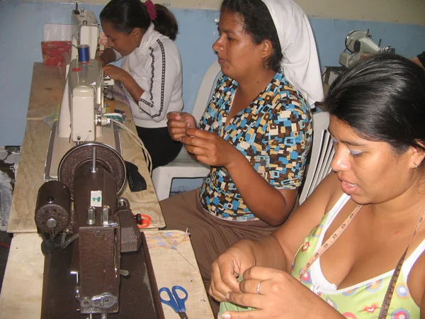 Women in our training program learning to sew.