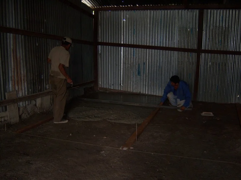 The first cement is poured