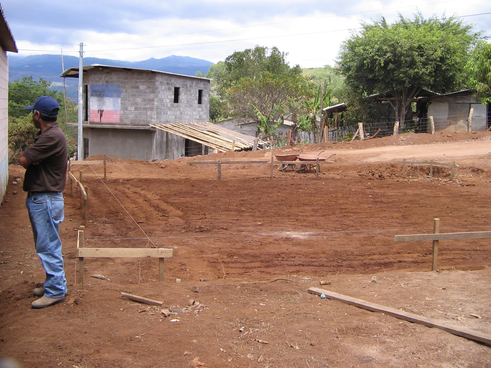 Prepared ground where the clinic will be built