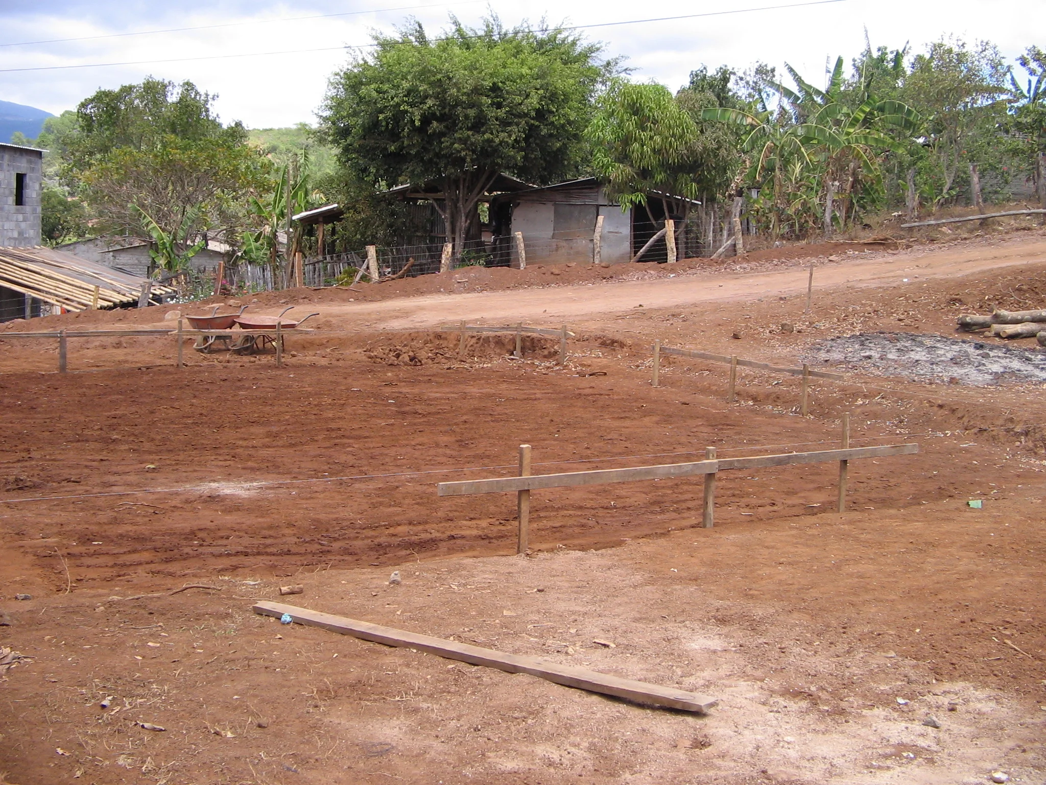 Prepared ground where the clinic will be built