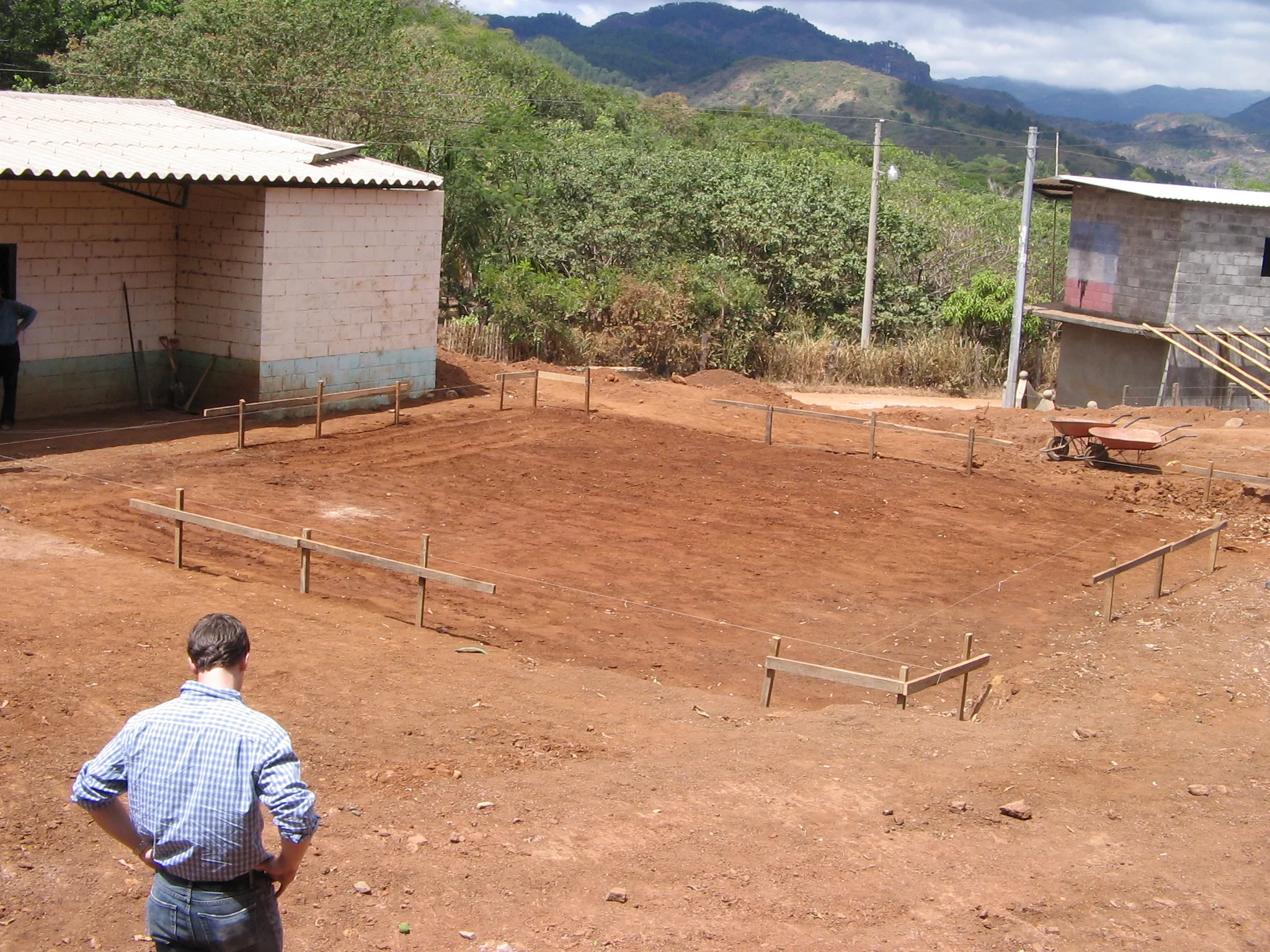 Prepared ground where the clinic will be built