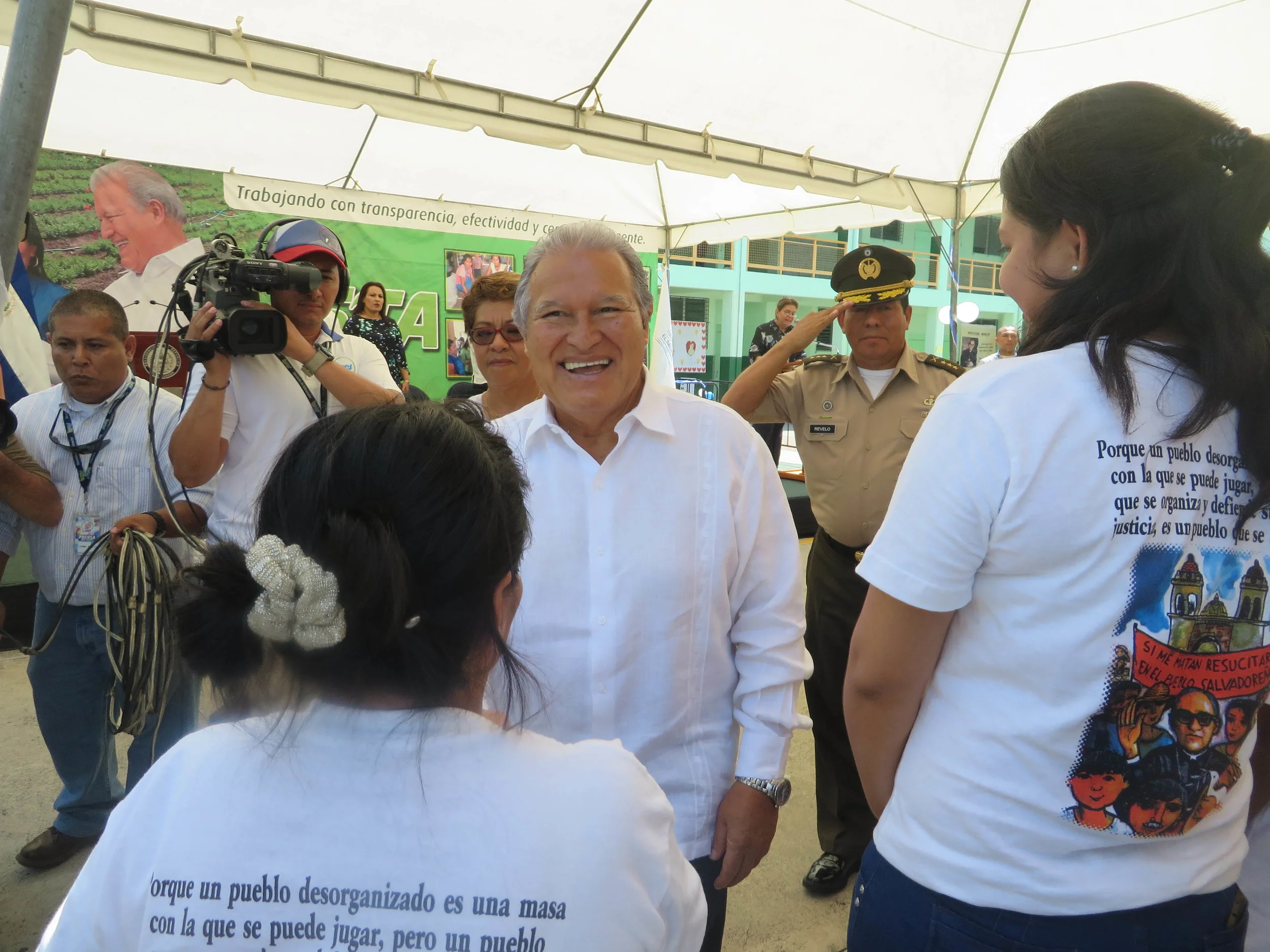 El Salvador's President, Salvador Sánchez Cerén, visits The Romero Community