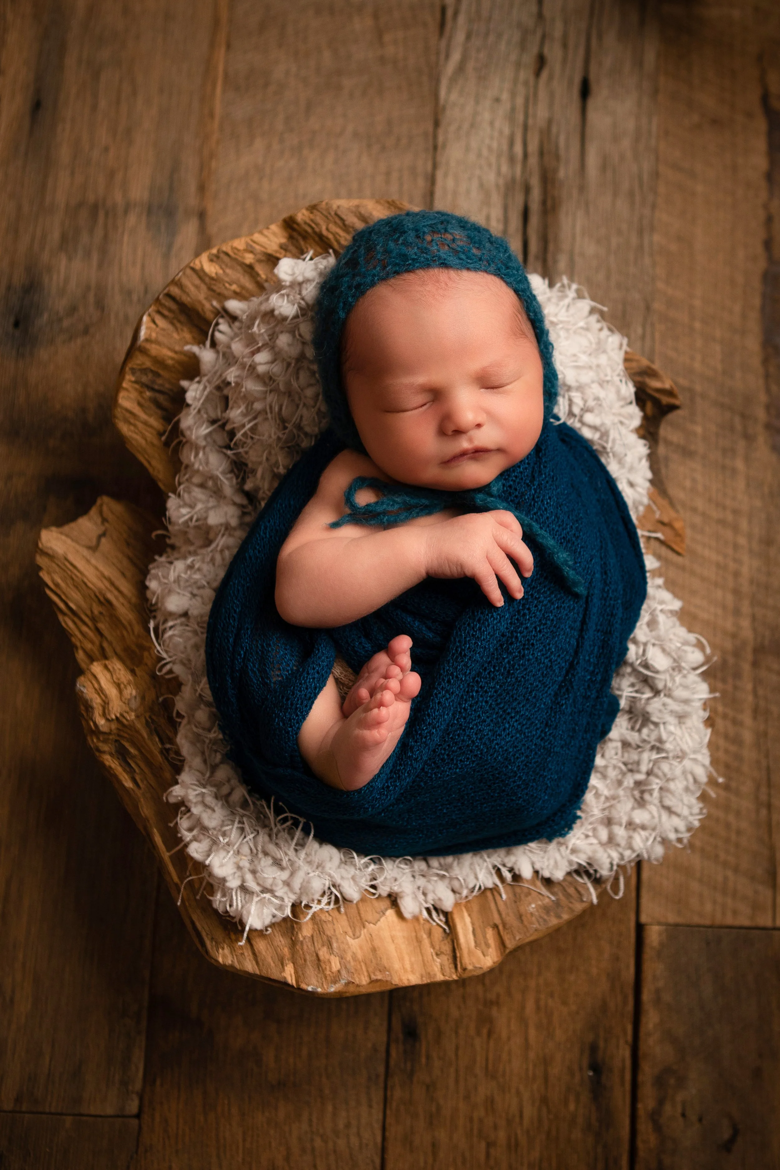 A Timeless Newborn Session in Soft Blue Tones | Chesterfield, VA Newborn Photographer