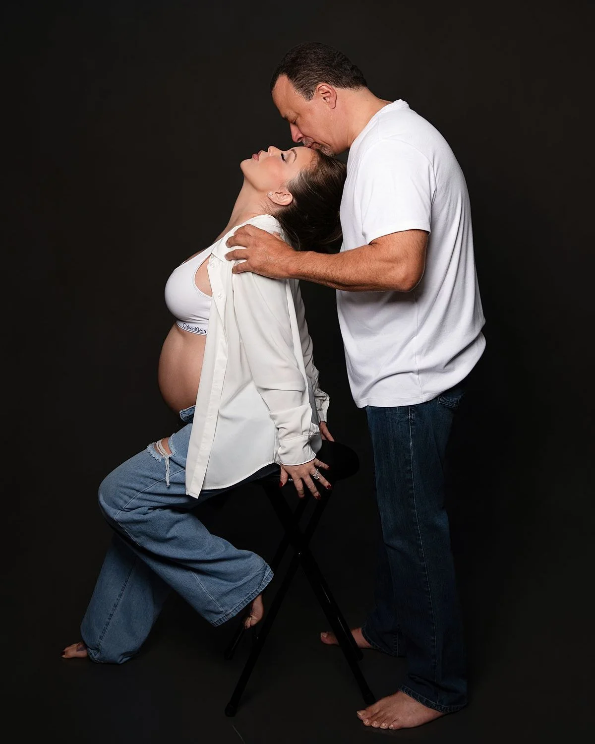 I had the absolute joy of welcoming this sweet couple into my studio in Chesterfield, Virginia recently for their maternity session, and wow, did they deliver. From the tender lean in moments to that solo mama glow shot, every single frame was a gift