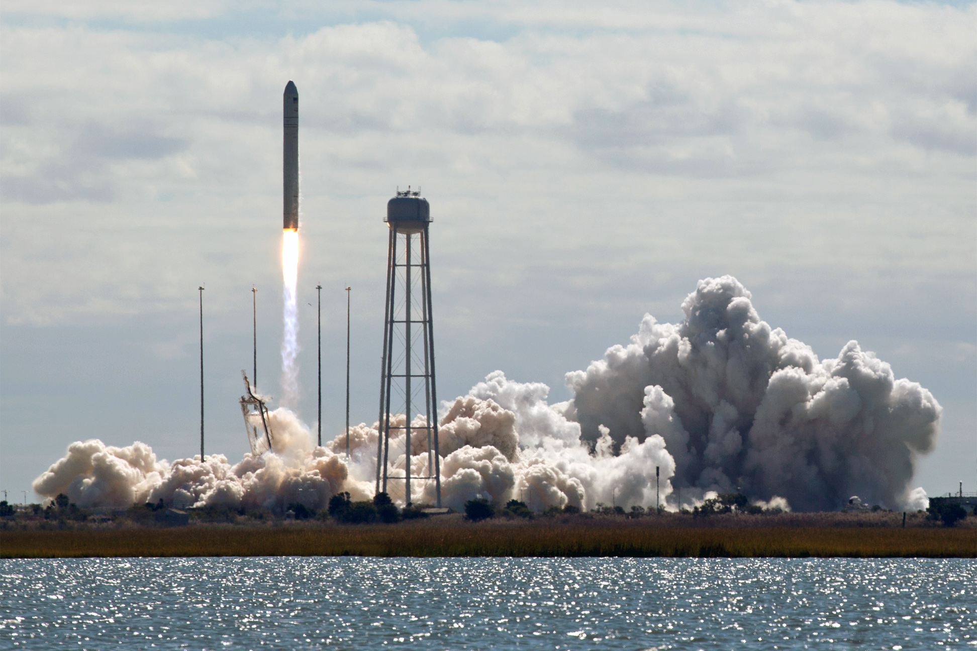 Orbital's first Antares resupply launch to the International Space Station from NASA's Wallops Flight Facility in January, 2014.