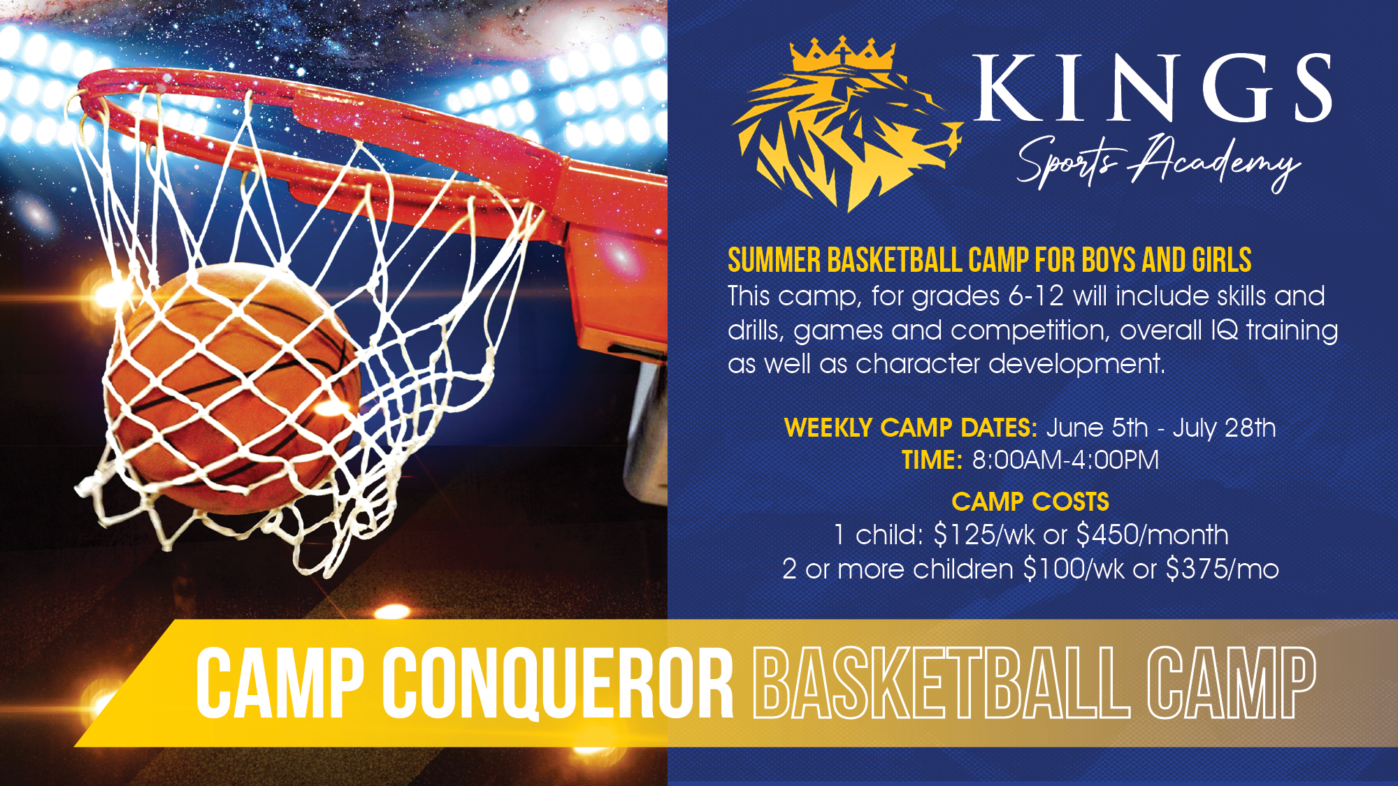 Kids Basketball Camps Dates, Times & Pricing
