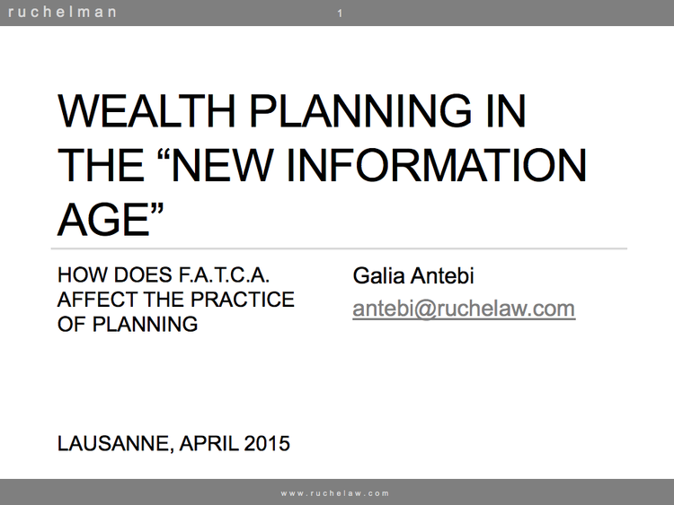 Wealth Planning in the "New Information Age"