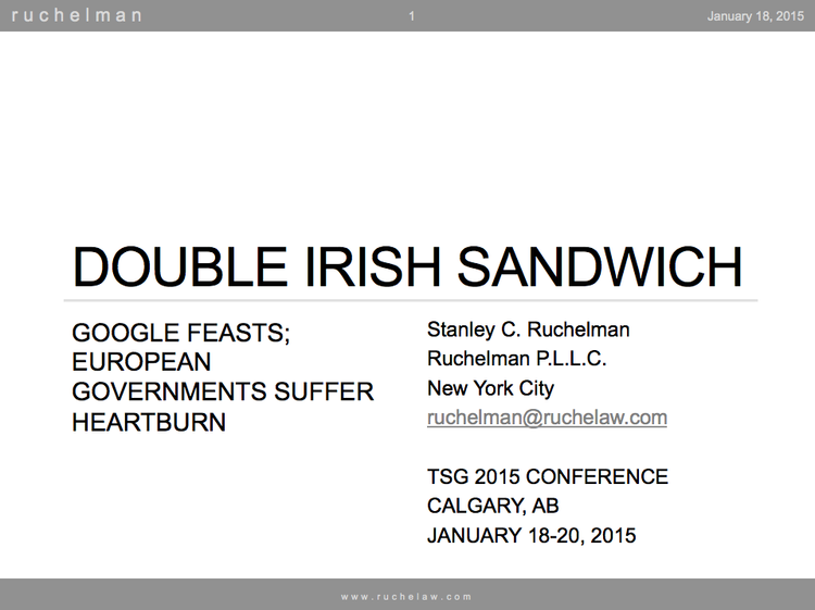 Double Irish Sandwich: Google Feasts, European Governments Suffer Heartburn