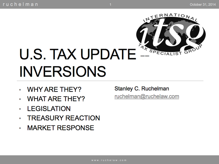 U.S. Tax Update: Inversions