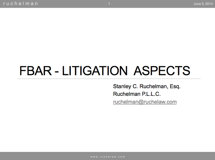 F.B.A.R. - Litigation Aspects