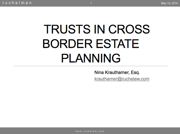 Trusts in Cross Border Estate Planning