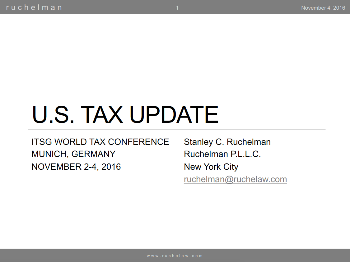 U.S. Tax Update