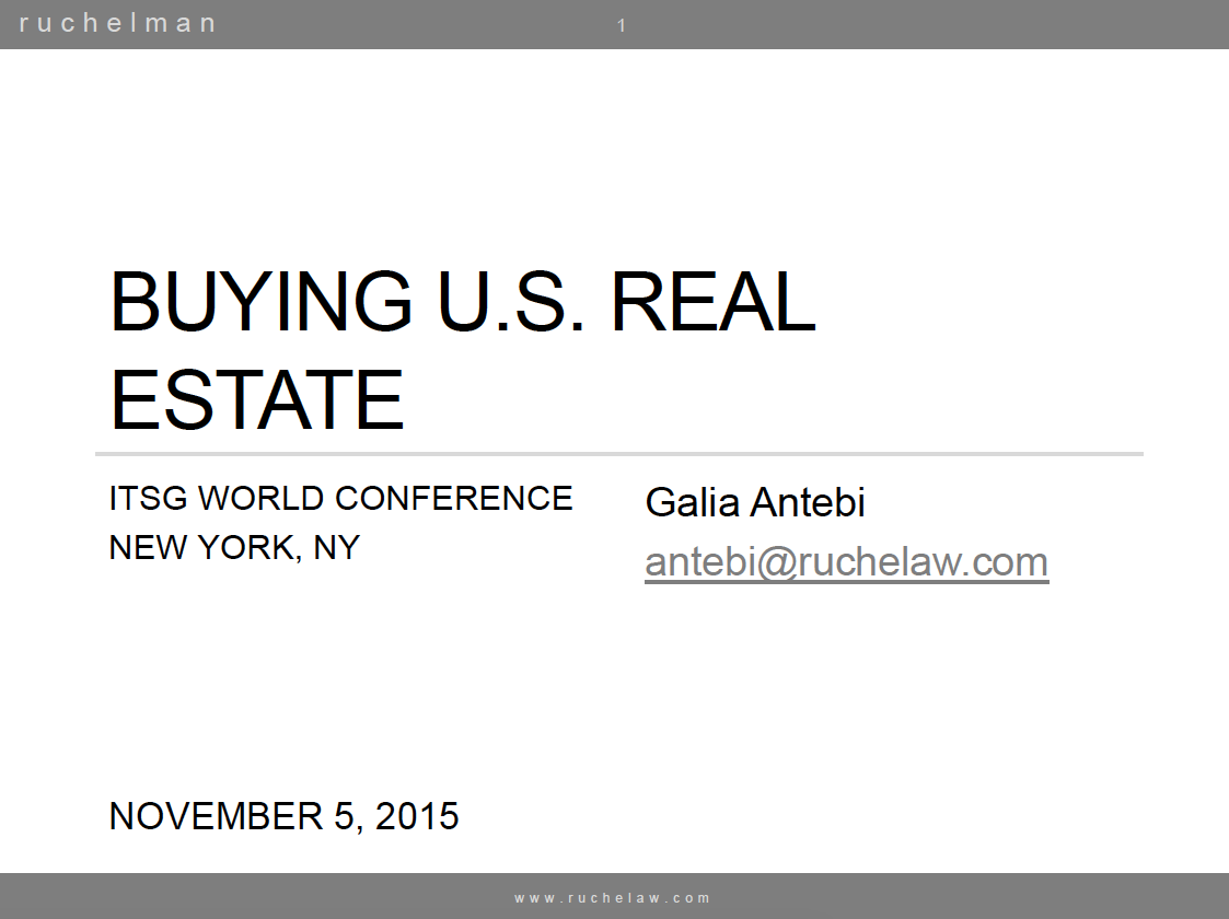 Buying U.S. Real Estate