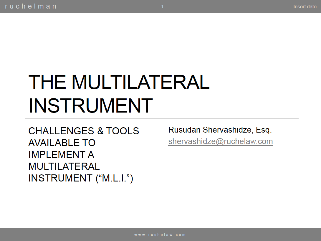 The Multilateral Instrument