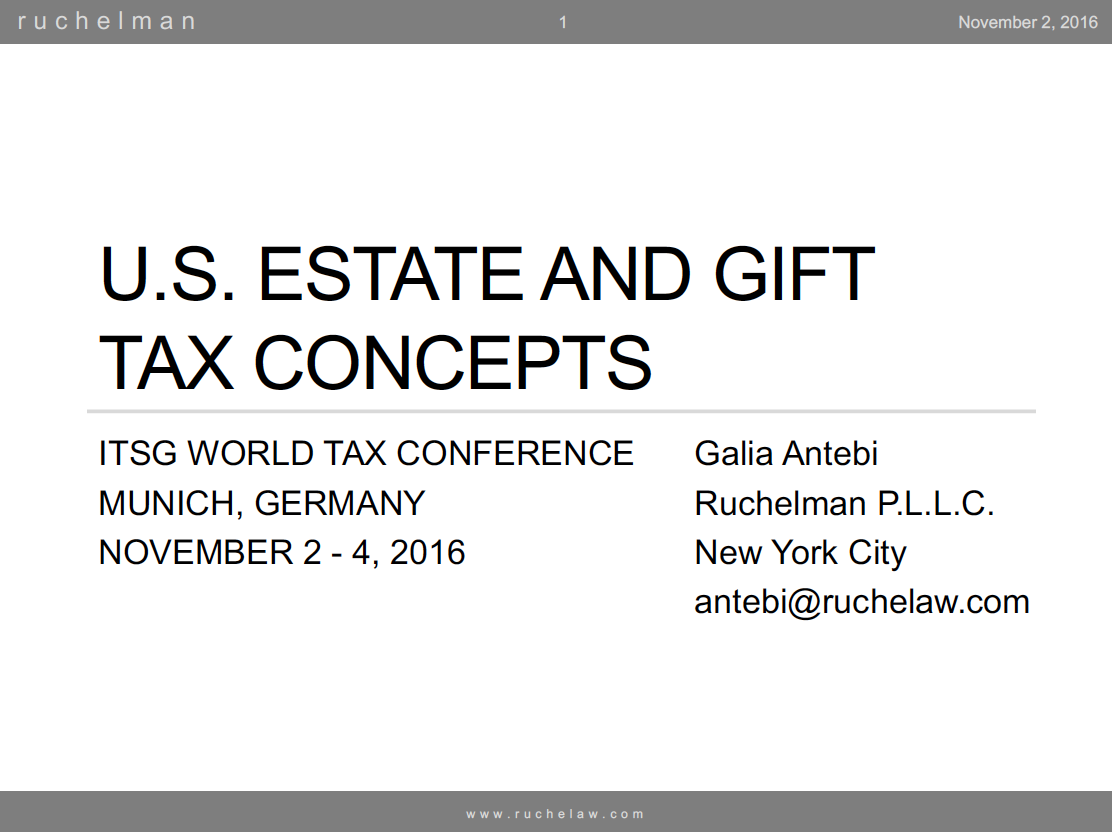 U.S. Estate and Gift Tax Concepts