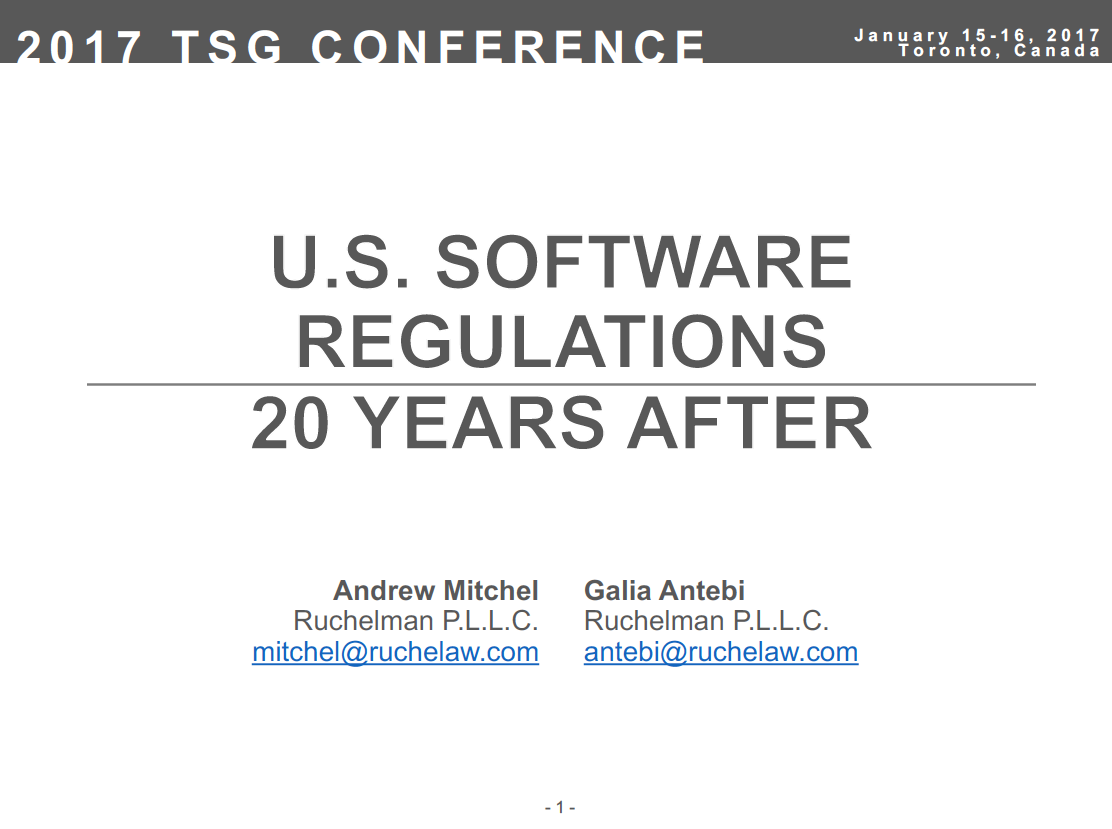 U.S. Software Regulations: 20 Years After