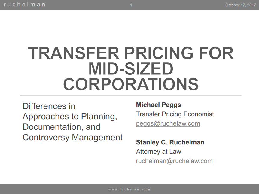 Transfer Pricing for Mid-Sized Corporations