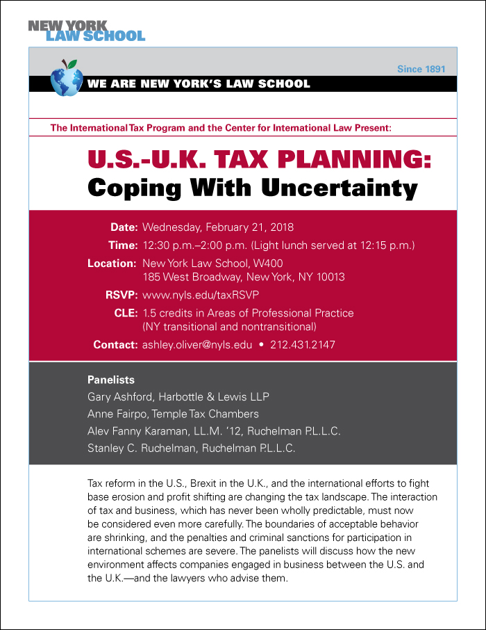 Ruchelman Attorneys Speak on U.S.-U.K. Tax Planning: Coping with Uncertainty